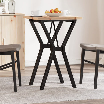 Tavolo da Pranzo Telaio a Y 50x50x75,5 cm Legno Pino e Acciaio | homemem39
