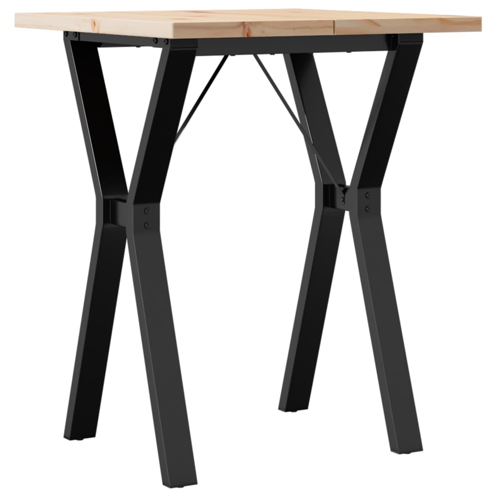 Tavolo da Pranzo Telaio a Y 60x60x75,5 cm Legno Pino e Acciaio | homemem39