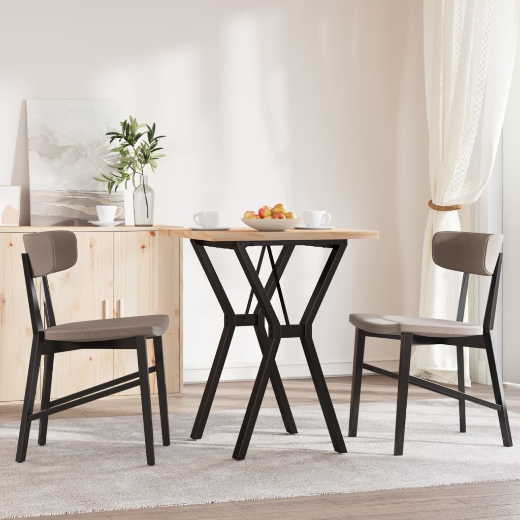 Tavolo da Pranzo Telaio a Y 60x60x75,5 cm Legno Pino e Acciaio | homemem39