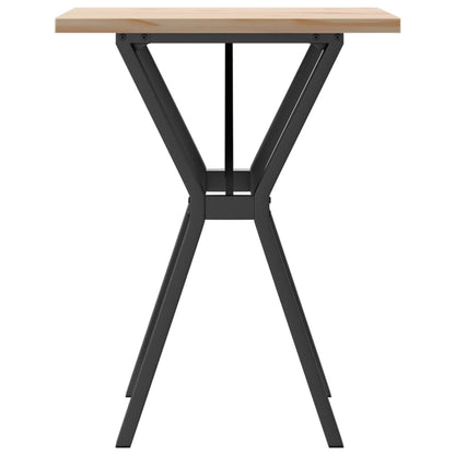 Tavolo da Pranzo Telaio a Y 60x60x75,5 cm Legno Pino e Acciaio | homemem39