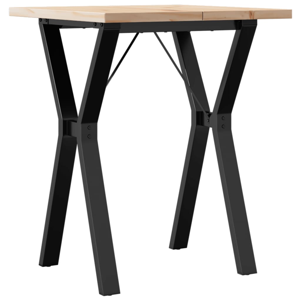 Tavolo da Pranzo Telaio a Y 60x60x75,5 cm Legno Pino e Acciaio | homemem39