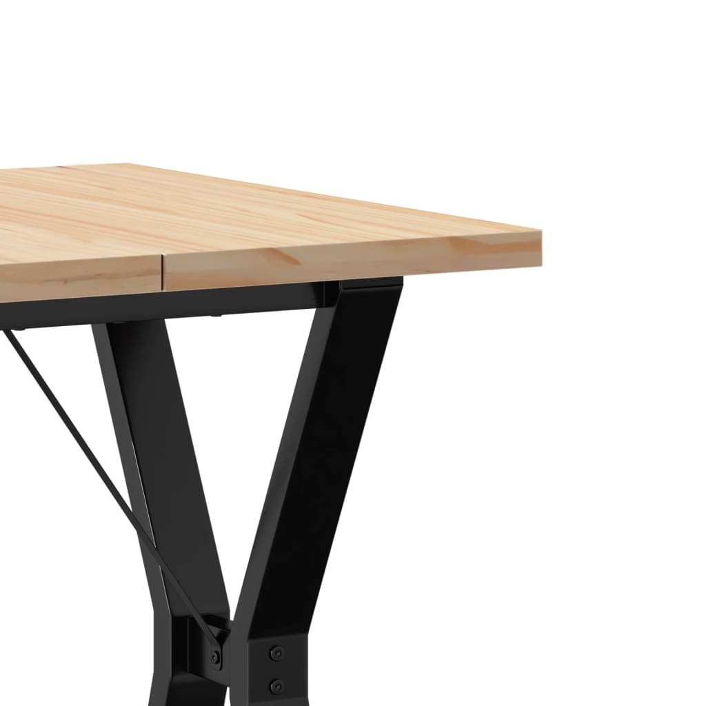 Tavolo da Pranzo Telaio a Y 60x60x75,5 cm Legno Pino e Acciaio | homemem39