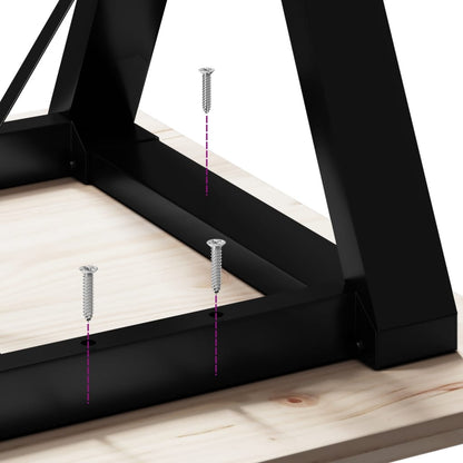 Tavolo da Pranzo Telaio a Y 60x60x75,5 cm Legno Pino e Acciaio | homemem39