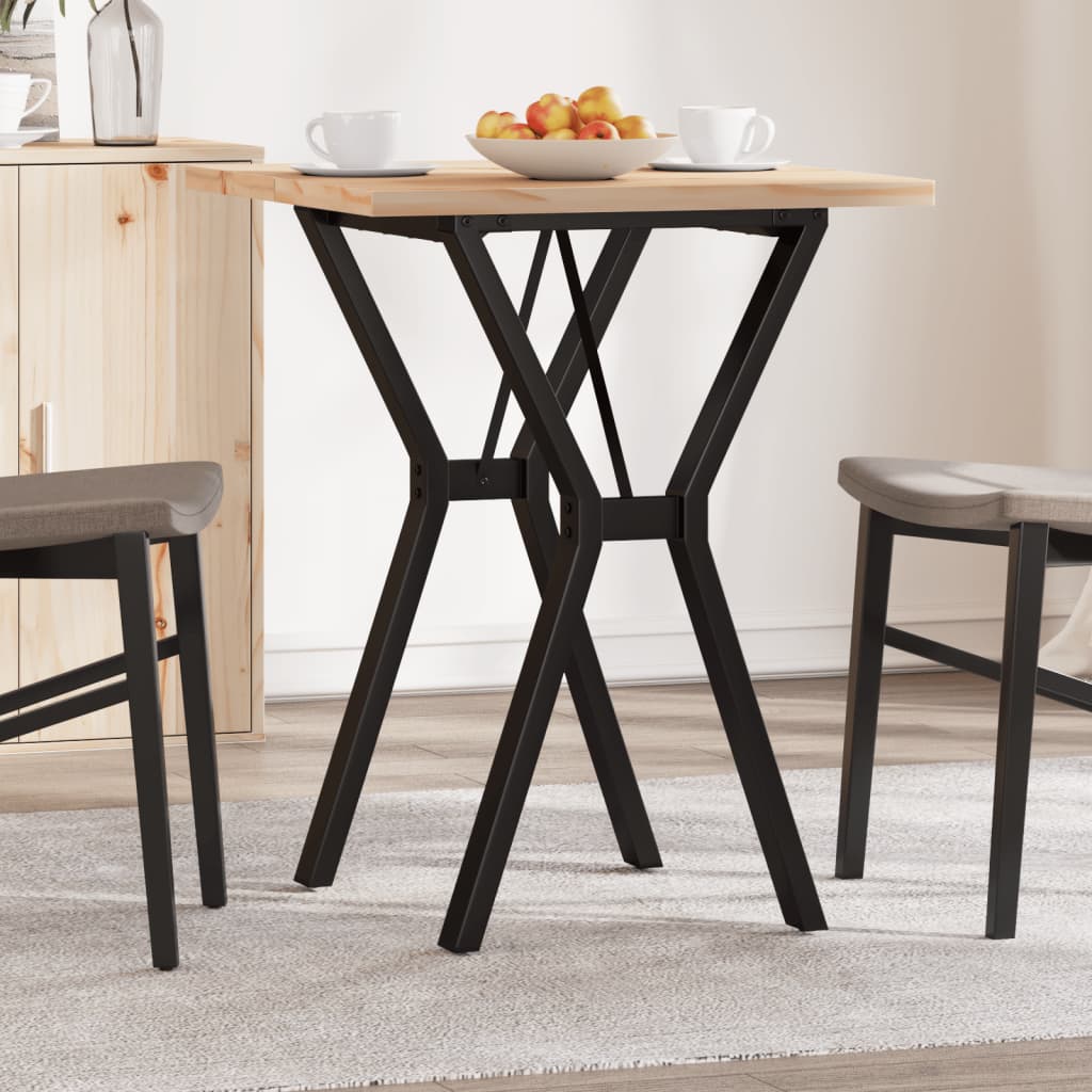 Tavolo da Pranzo Telaio a Y 60x60x75,5 cm Legno Pino e Acciaio | homemem39