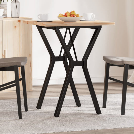 Tavolo da Pranzo Telaio a Y 60x60x75,5 cm Legno Pino e Acciaio | homemem39