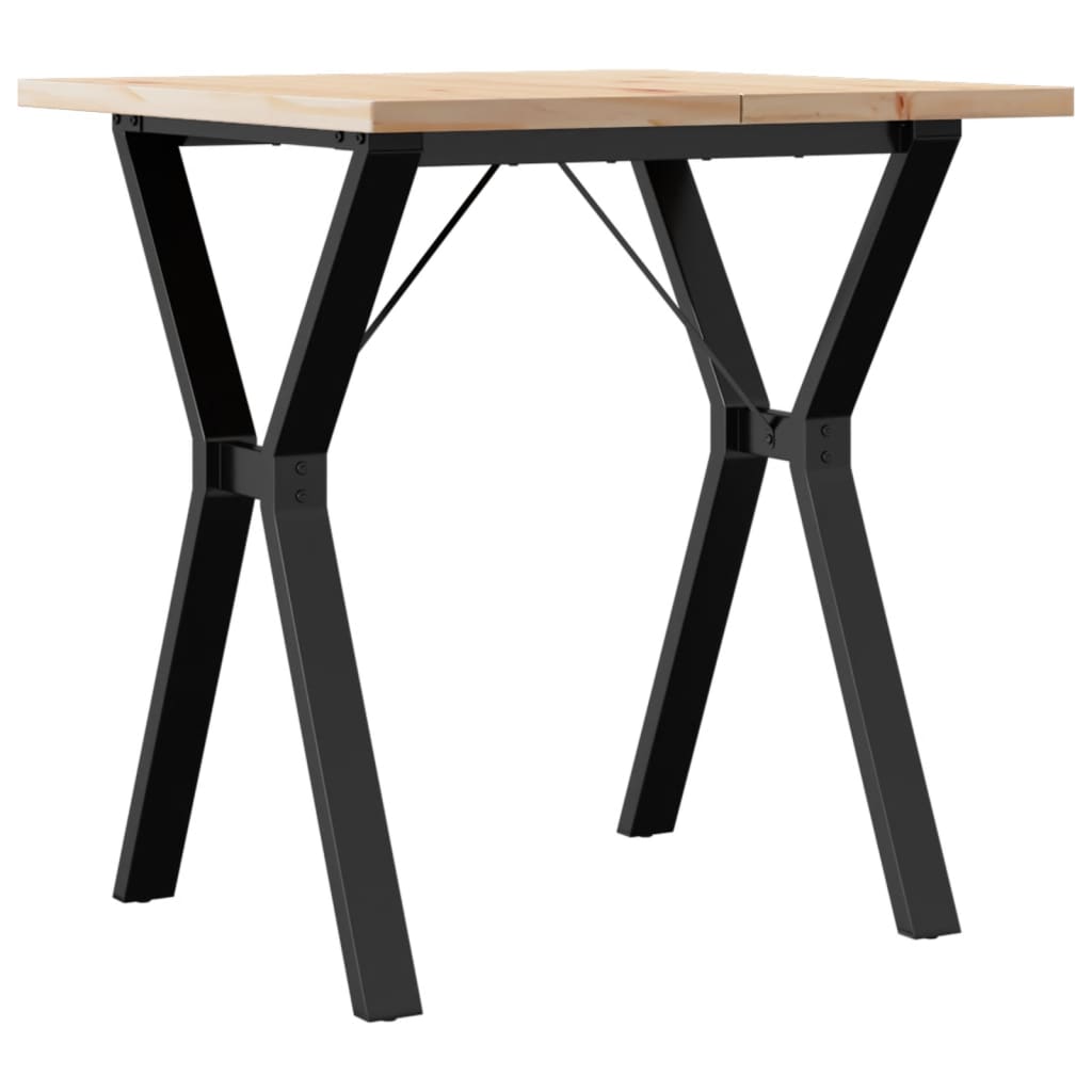 Tavolo da Pranzo Telaio a Y 70x70x75,5 cm Legno Pino e Acciaio | homemem39