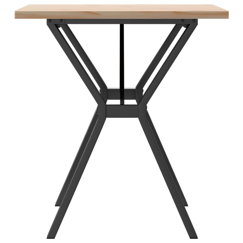 Tavolo da Pranzo Telaio a Y 70x70x75,5 cm Legno Pino e Acciaio | homemem39