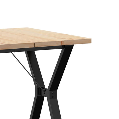 Tavolo da Pranzo Telaio a Y 70x70x75,5 cm Legno Pino e Acciaio | homemem39