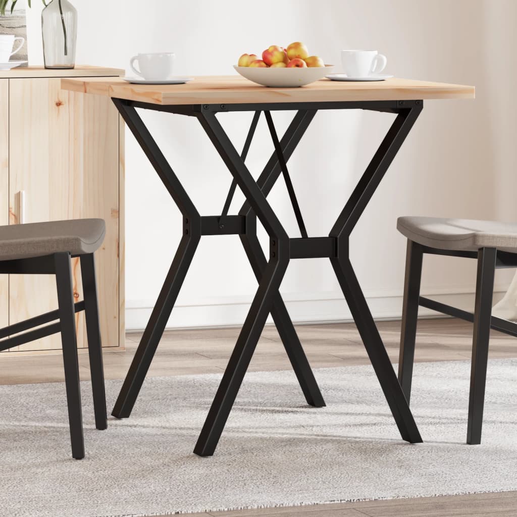 Tavolo da Pranzo Telaio a Y 70x70x75,5 cm Legno Pino e Acciaio | homemem39