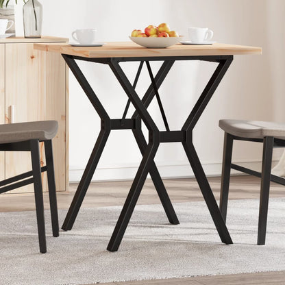 Tavolo da Pranzo Telaio a Y 70x70x75,5 cm Legno Pino e Acciaio | homemem39