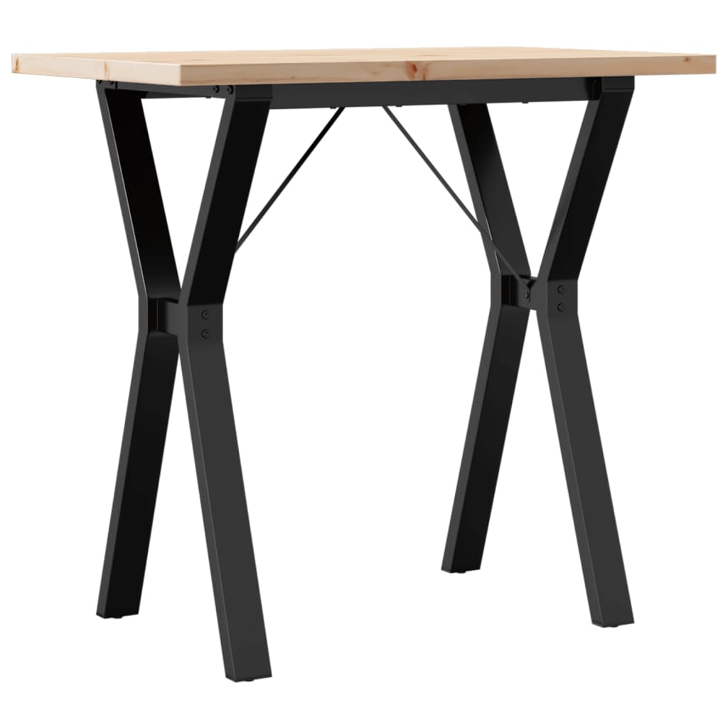 Tavolo da Pranzo Telaio a Y 80x50x75,5 cm Legno Pino e Acciaio | homemem39