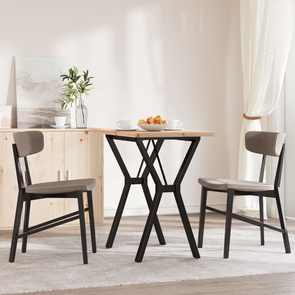Tavolo da Pranzo Telaio a Y 80x50x75,5 cm Legno Pino e Acciaio | homemem39