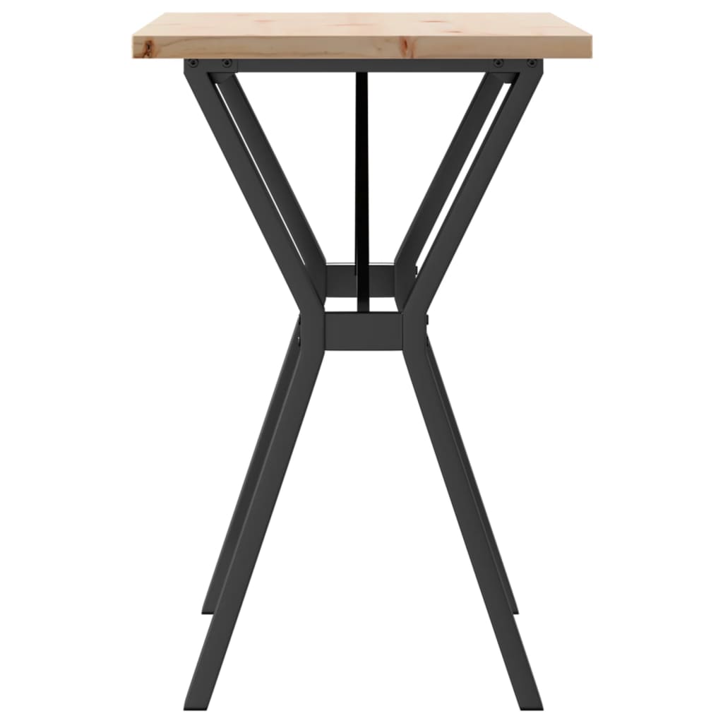 Tavolo da Pranzo Telaio a Y 80x50x75,5 cm Legno Pino e Acciaio | homemem39