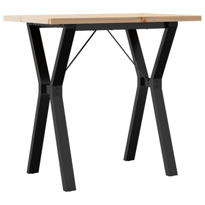 Tavolo da Pranzo Telaio a Y 80x50x75,5 cm Legno Pino e Acciaio | homemem39