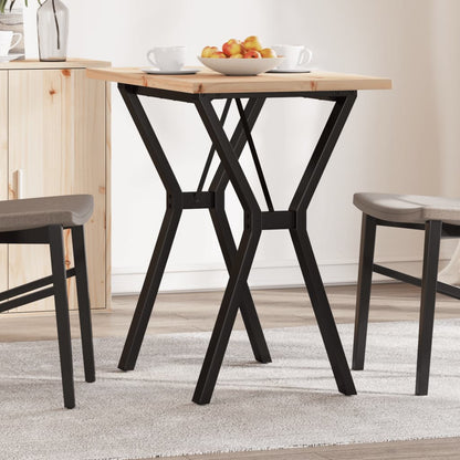 Tavolo da Pranzo Telaio a Y 80x50x75,5 cm Legno Pino e Acciaio | homemem39