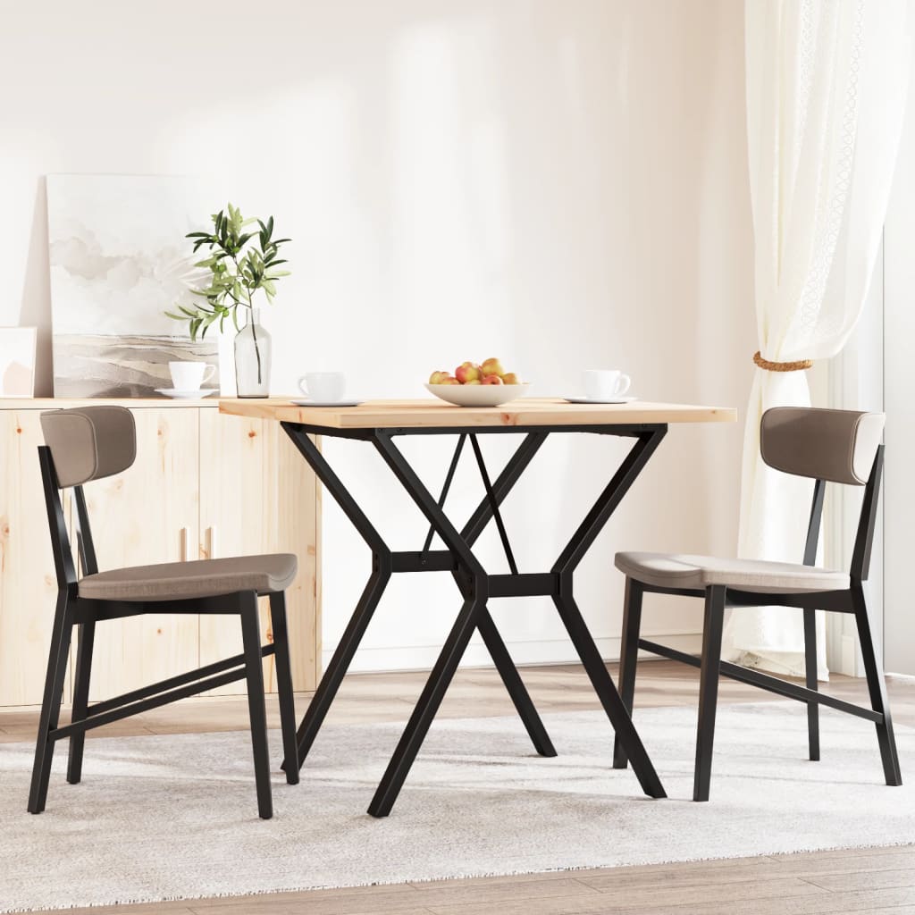 Tavolo da Pranzo Telaio a Y 80x80x75,5 cm Legno Pino e Acciaio | homemem39