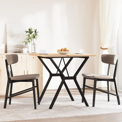 Tavolo da Pranzo Telaio a Y 80x80x75,5 cm Legno Pino e Acciaio | homemem39