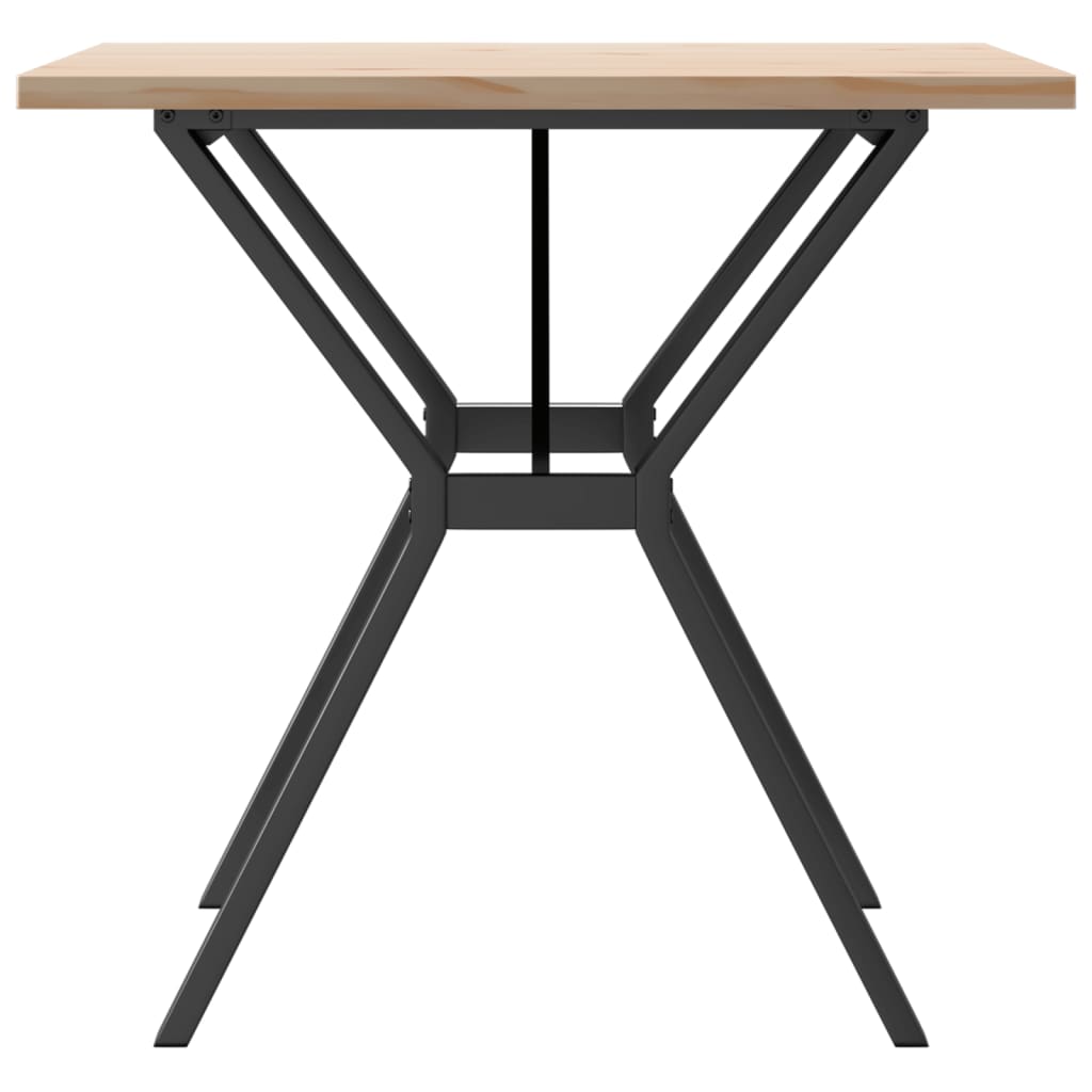 Tavolo da Pranzo Telaio a Y 80x80x75,5 cm Legno Pino e Acciaio | homemem39