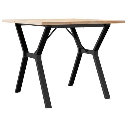 Tavolo da Pranzo Telaio a Y 90x90x75,5 cm Legno Pino e Acciaio | homemem39