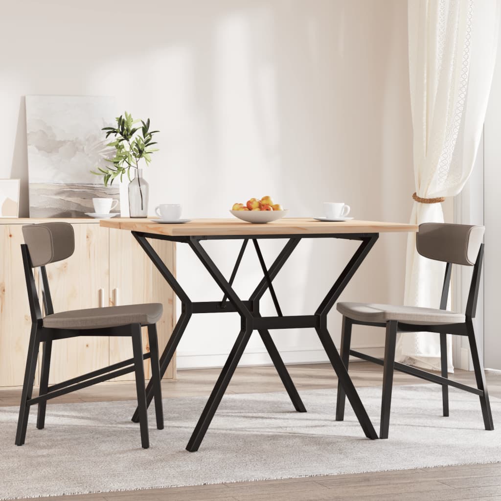 Tavolo da Pranzo Telaio a Y 90x90x75,5 cm Legno Pino e Acciaio | homemem39