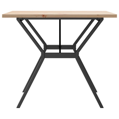 Tavolo da Pranzo Telaio a Y 90x90x75,5 cm Legno Pino e Acciaio | homemem39