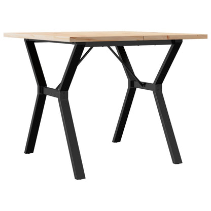 Tavolo da Pranzo Telaio a Y 90x90x75,5 cm Legno Pino e Acciaio | homemem39