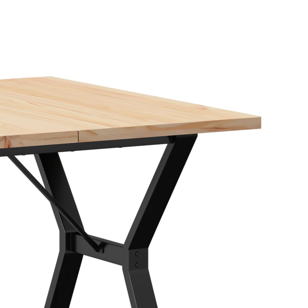 Tavolo da Pranzo Telaio a Y 90x90x75,5 cm Legno Pino e Acciaio | homemem39