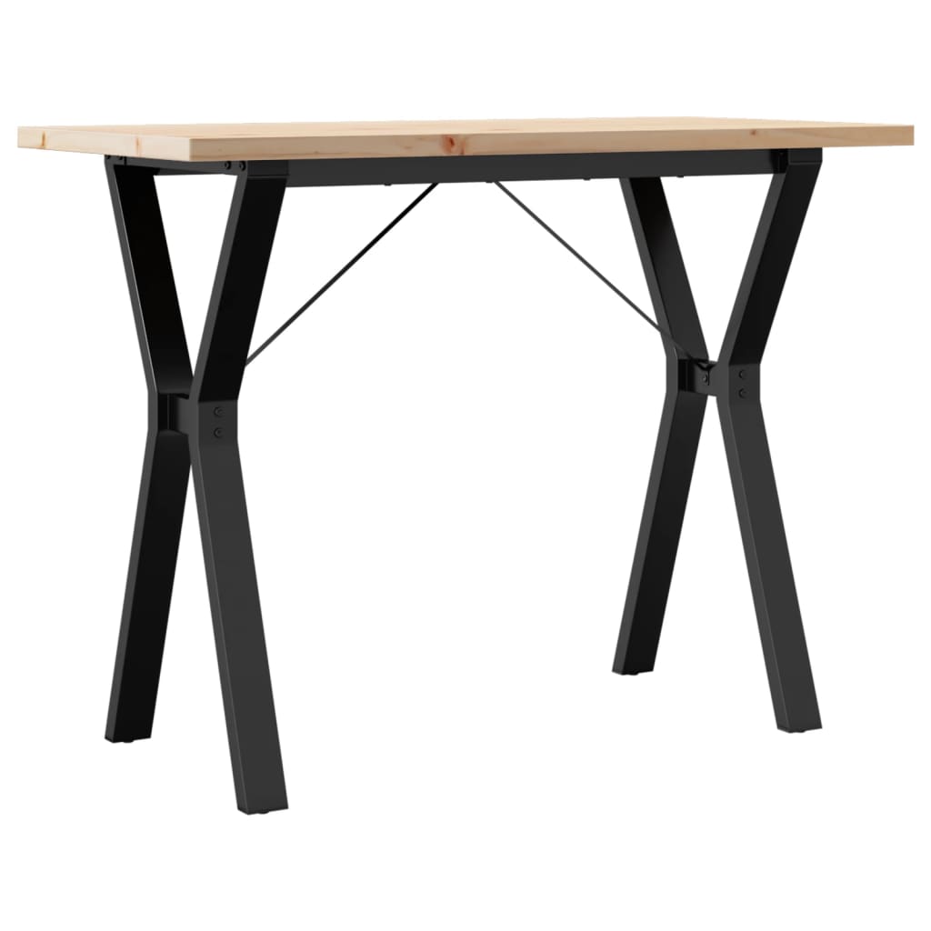 Tavolo da Pranzo Telaio a Y 100x50x75,5 cm Legno Pino e Acciaio | homemem39