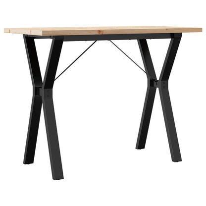 Tavolo da Pranzo Telaio a Y 100x50x75,5 cm Legno Pino e Acciaio | homemem39