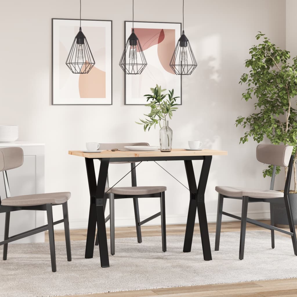 Tavolo da Pranzo Telaio a Y 100x50x75,5 cm Legno Pino e Acciaio | homemem39