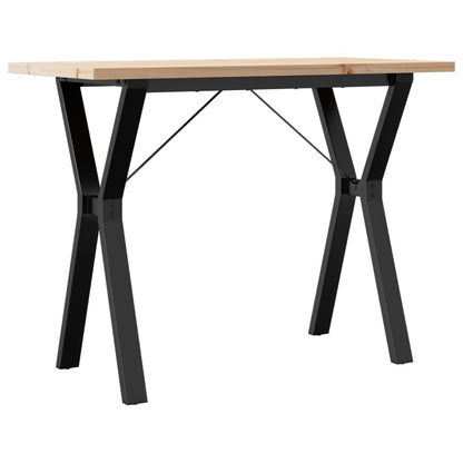 Tavolo da Pranzo Telaio a Y 100x50x75,5 cm Legno Pino e Acciaio | homemem39