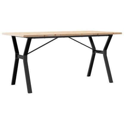 Tavolo da Pranzo Telaio a Y 140x80x75,5 cm Legno Pino e Acciaio | homemem39