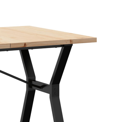Tavolo da Pranzo Telaio a Y 140x80x75,5 cm Legno Pino e Acciaio | homemem39