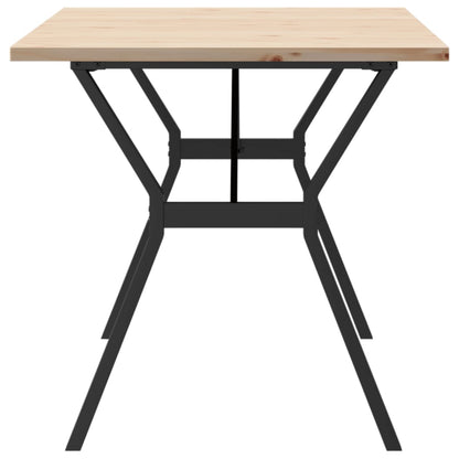 Tavolo da Pranzo Telaio a Y 160x80x75,5 cm Legno Pino e Acciaio | homemem39