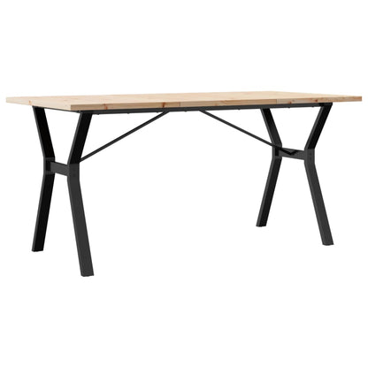 Tavolo da Pranzo Telaio a Y 160x80x75,5 cm Legno Pino e Acciaio | homemem39