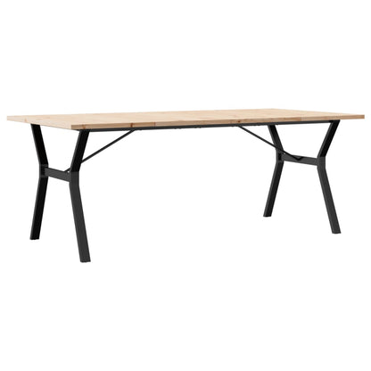 Tavolo Pranzo Telaio a Y 200x100x75,5 cm Legno Pino e Acciaio | homemem39