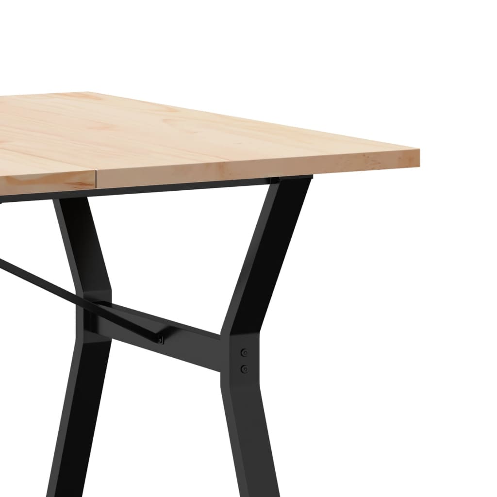 Tavolo Pranzo Telaio a Y 200x100x75,5 cm Legno Pino e Acciaio | homemem39