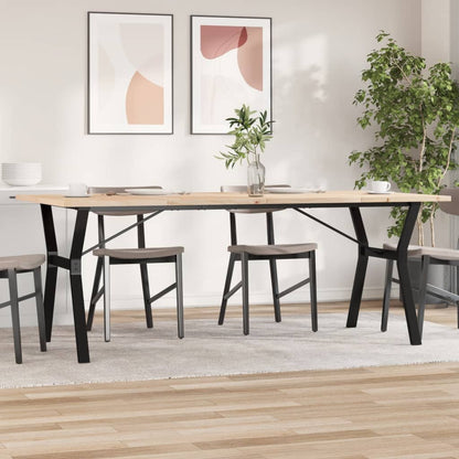 Tavolo Pranzo Telaio a Y 200x100x75,5 cm Legno Pino e Acciaio | homemem39