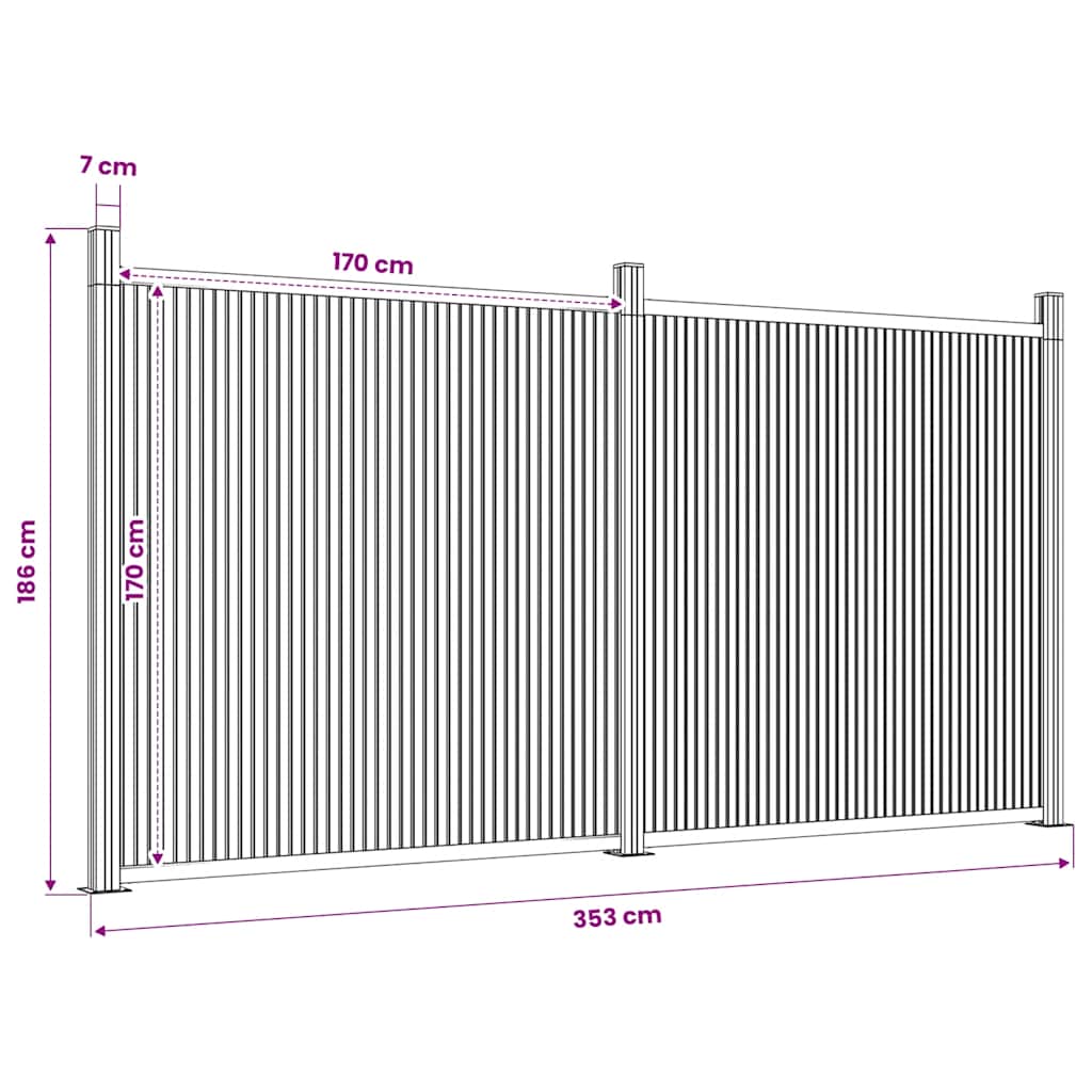 Pannello di Recinzione Marrone 353x186 cm in WPC | homemem39