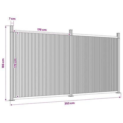 Pannello di Recinzione Marrone 353x186 cm in WPC | homemem39