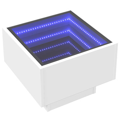 Tavolino con LED Bianco 40x40x30 cm in Legno Multistrato | homemem39