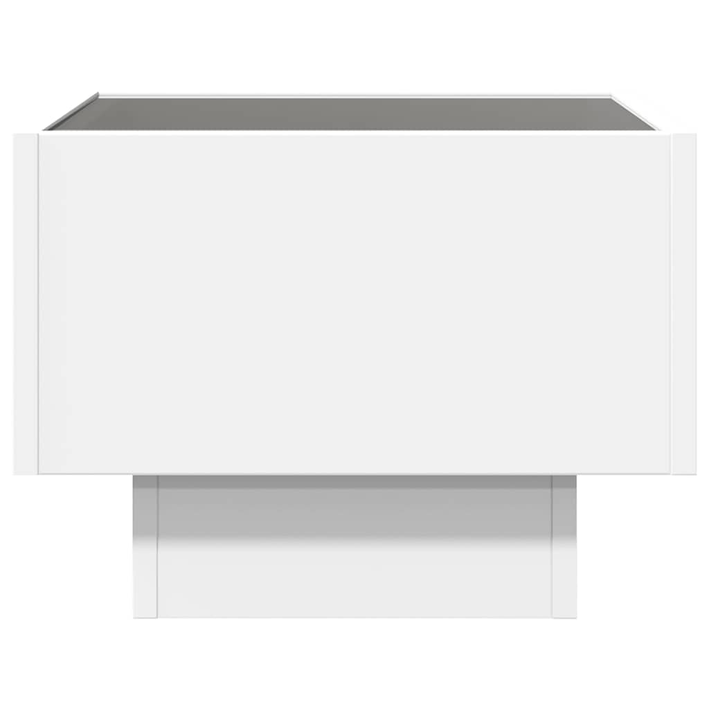 Tavolino con LED Bianco 40x40x30 cm in Legno Multistrato