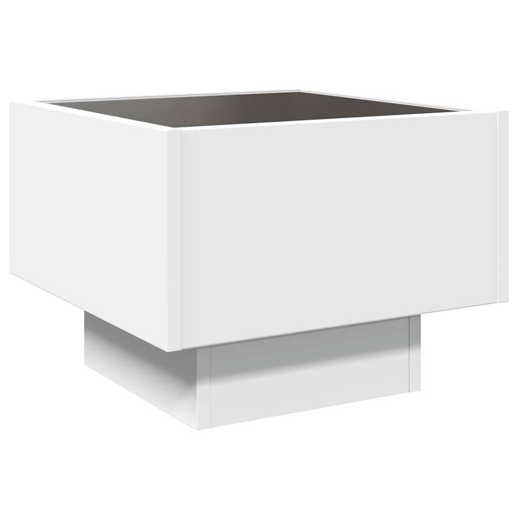 Tavolino con LED Bianco 40x40x30 cm in Legno Multistrato