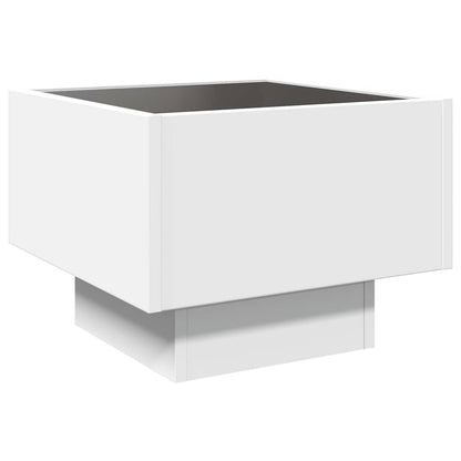 Tavolino con LED Bianco 40x40x30 cm in Legno Multistrato