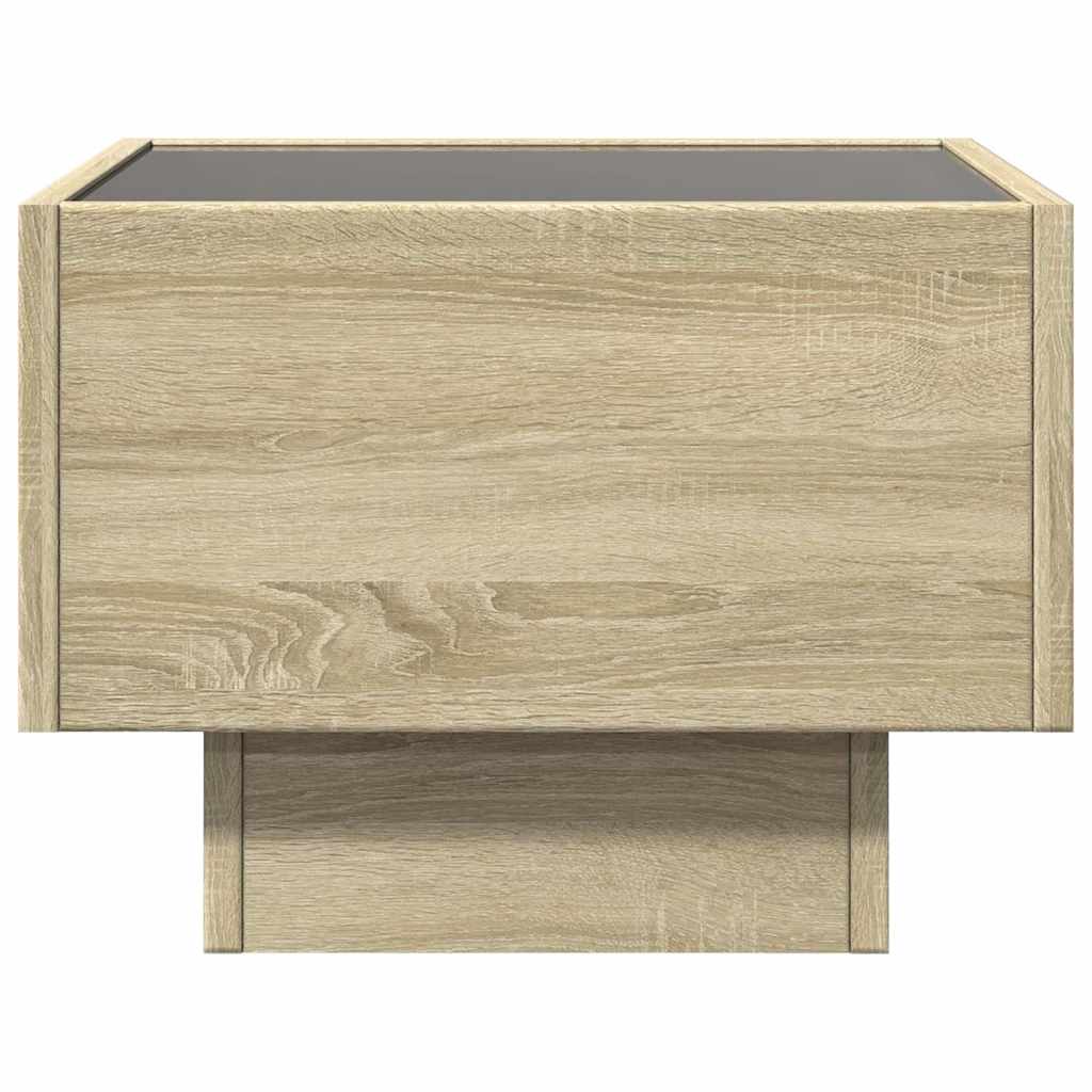 Tavolino con LED Rovere Sonoma 40x40x30 cm in Legno Multistrato | homemem39