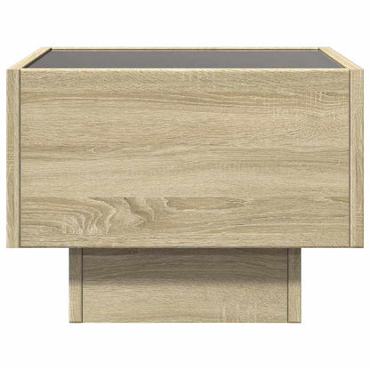 Tavolino con LED Rovere Sonoma 40x40x30 cm in Legno Multistrato | homemem39