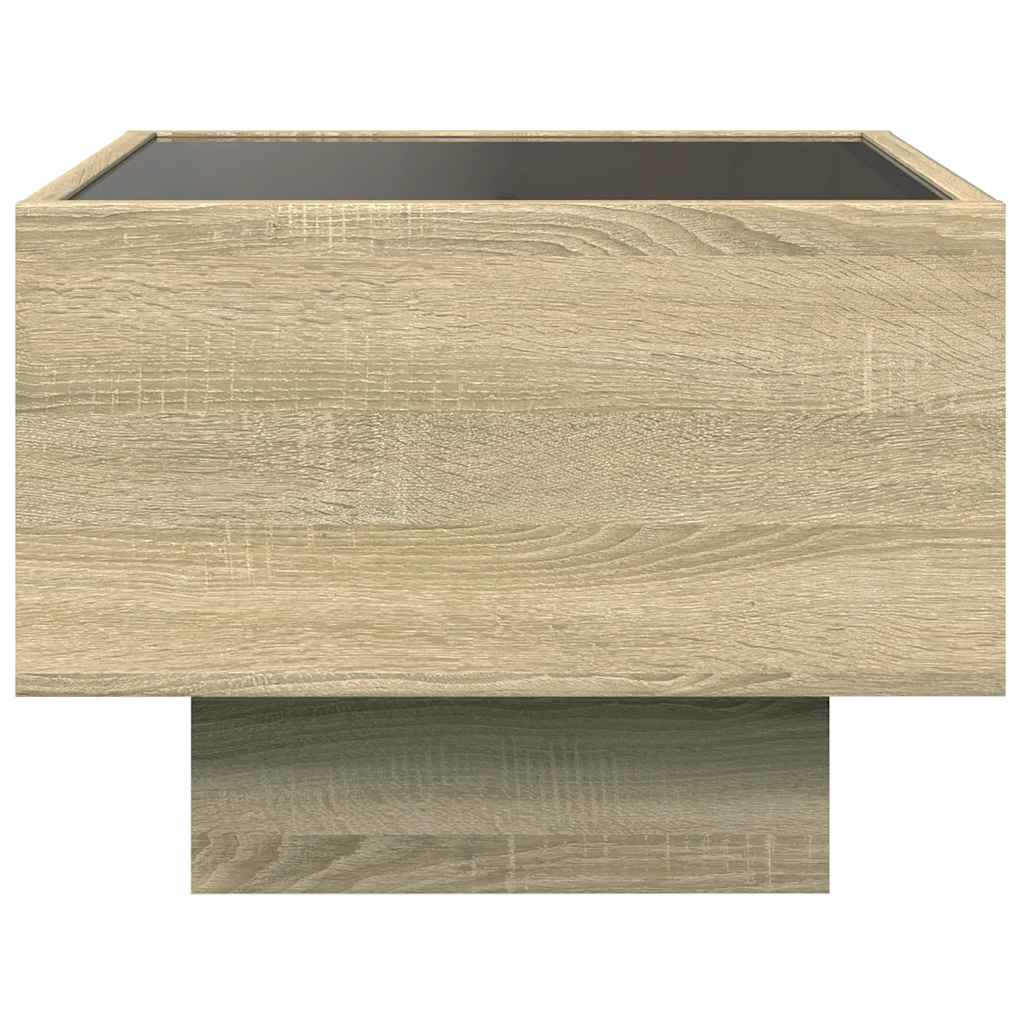 Tavolino con LED Rovere Sonoma 40x40x30 cm in Legno Multistrato | homemem39
