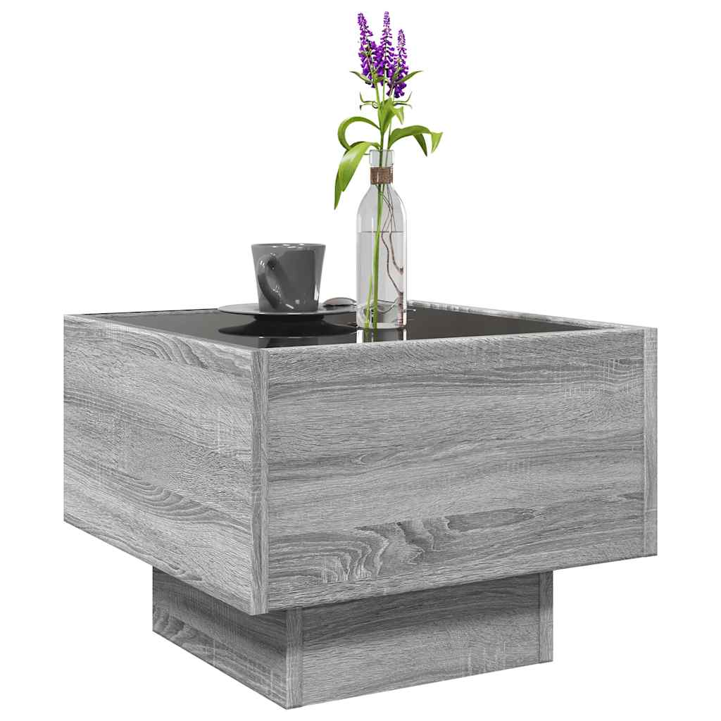 Tavolino con LED Grigio Sonoma 40x40x30 cm in Legno Multistrato | homemem39