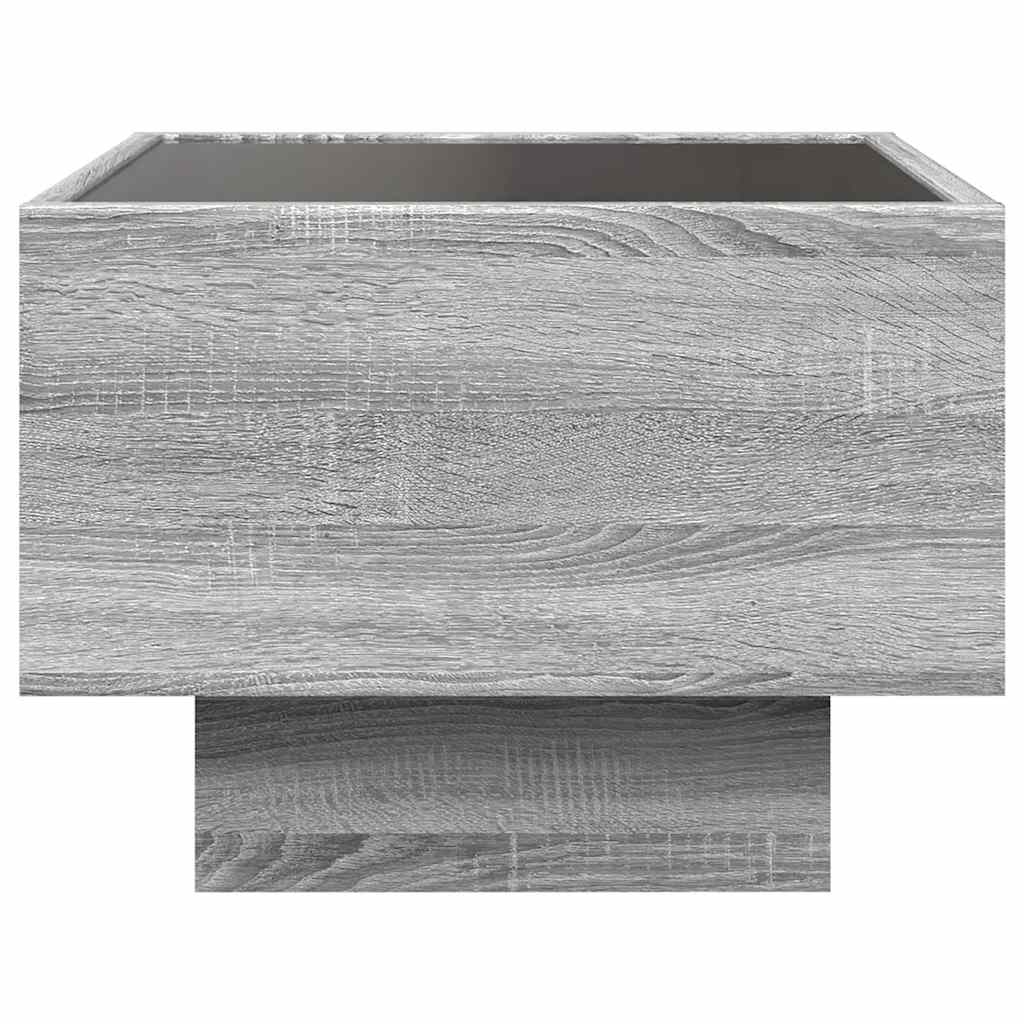 Tavolino con LED Grigio Sonoma 40x40x30 cm in Legno Multistrato
