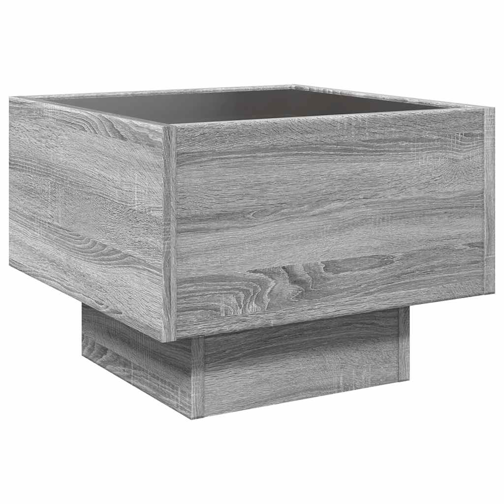 Tavolino con LED Grigio Sonoma 40x40x30 cm in Legno Multistrato | homemem39